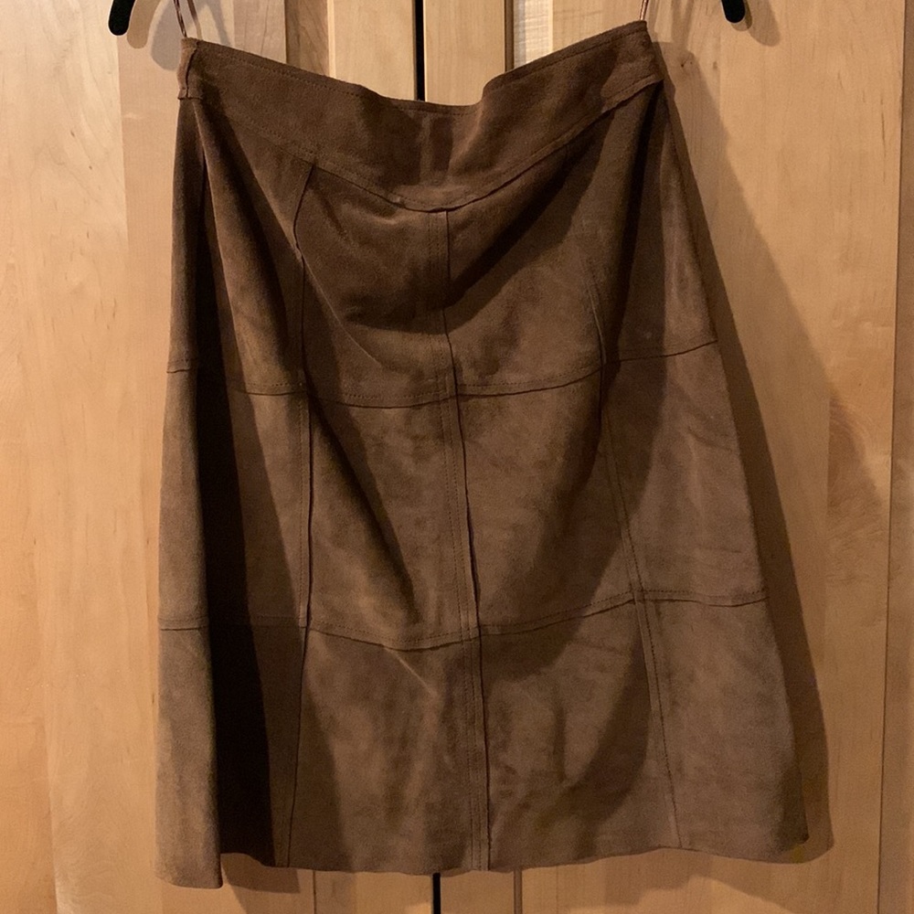 Gap Leather Patchwork Button Up A Line Skirt- Vin… - image 3